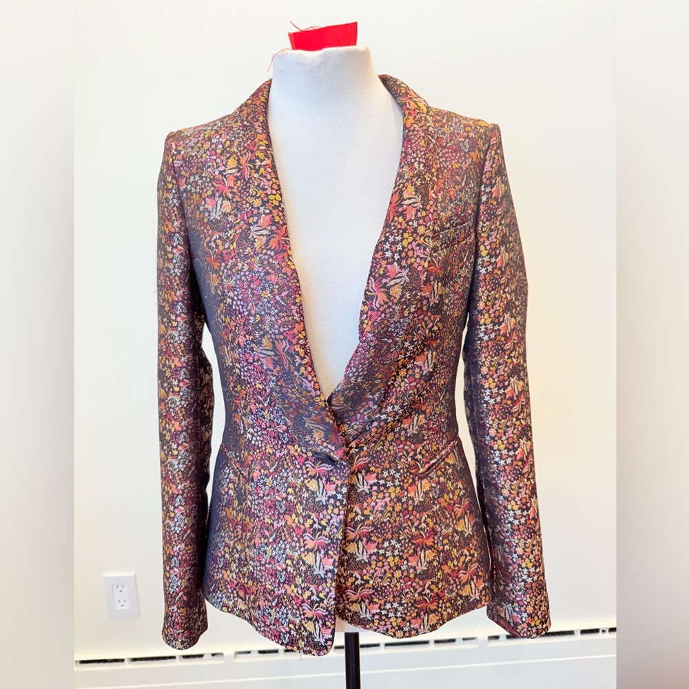 New with tags - Zara metallic floral jacquard blazer - floral suit jacket ZARA